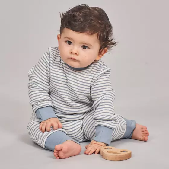 Sense Organics Strampler Tona Light Denim Stripes