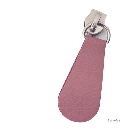 Design Leder-Zipper verschiedene Formen  - altrosa