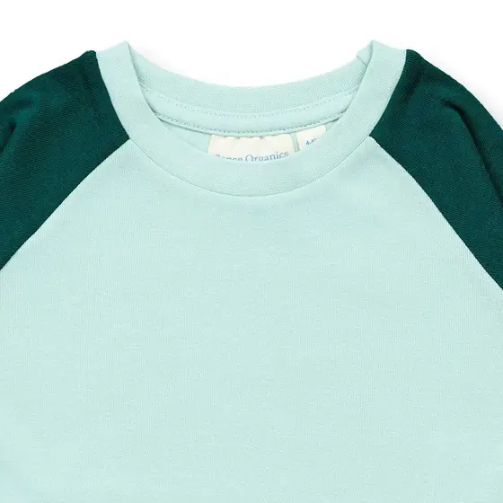 Sense Organics Pyjama Long John Bärendruck Eismintgrün