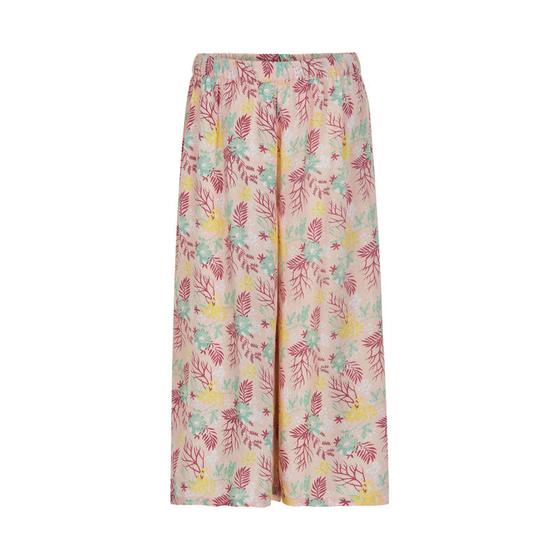 Leichte Coulotte, weite fließende 3/4-Hose, peach