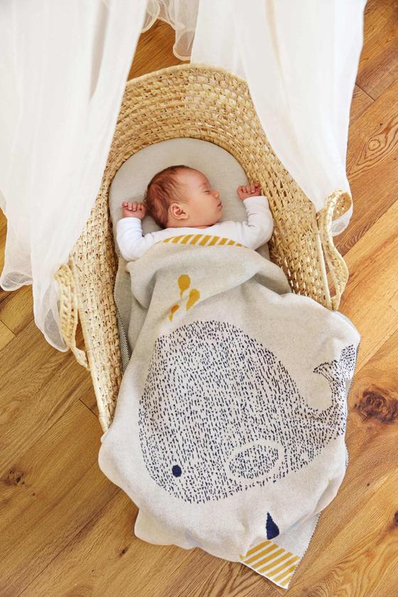 Lässig Babydecke Bio Baumwolle Wal