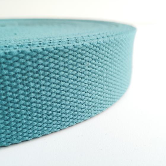Gurtband Baumwolle 38 mm – teal/ dunkeltürkis