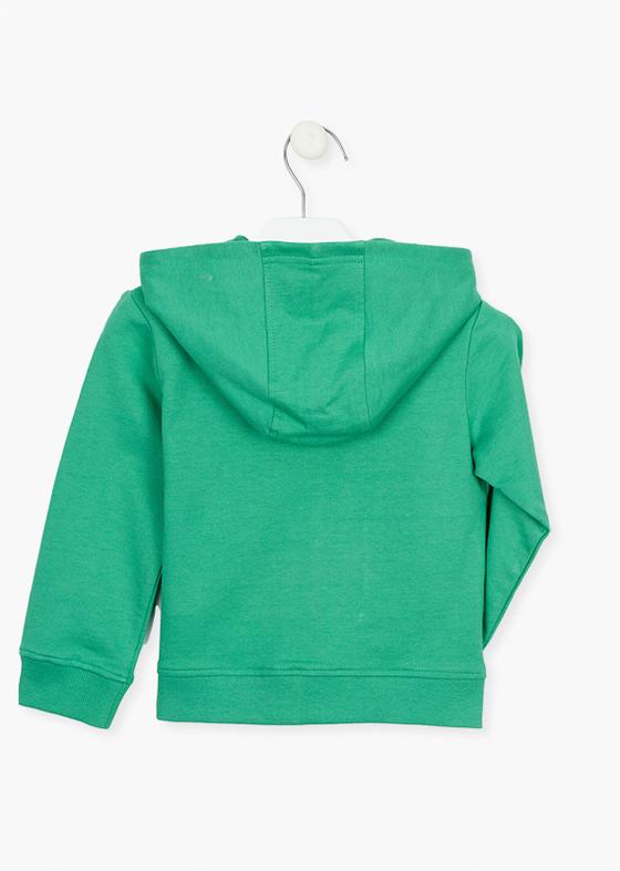 Sweatjacke "love" mit Kapuze, grün