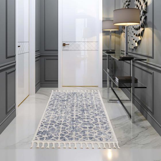 TT ART Teppich 160x230 cm blau weiß