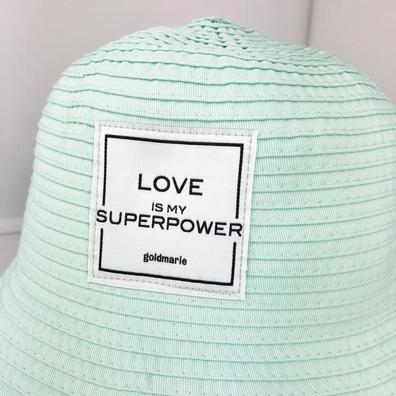 goldmarie Bucket Hat Hut LOVE IS MY SUPERPOWER mint 