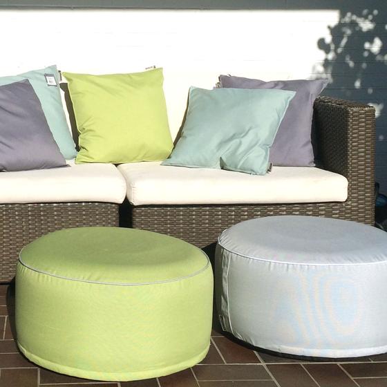 Sitzpouf aufblasbar Garten silbergrau
