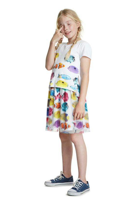 Kleid "Xalapa" mit angenähtem Shirt und Rock mit 3-D-Effekt