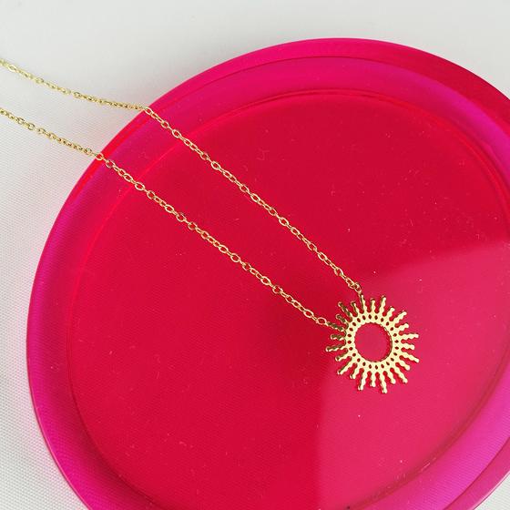 goldmarie Kette SONNE - Stahl vergoldet - 1,5cm