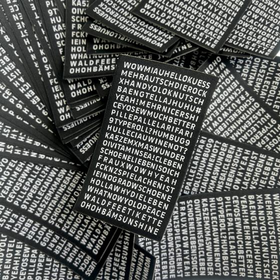 MehrEtikette Patch Buchstabensalat