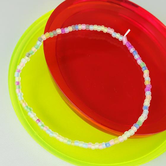 goldmarie Fußkette Perlen Glow In The Dark - selbstleuchtend - pastell bunt