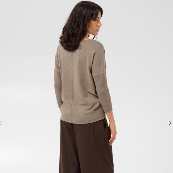 SAINT TROPEZ MilaSZ R-Neck Pullover 30500003 - beige-braun melange