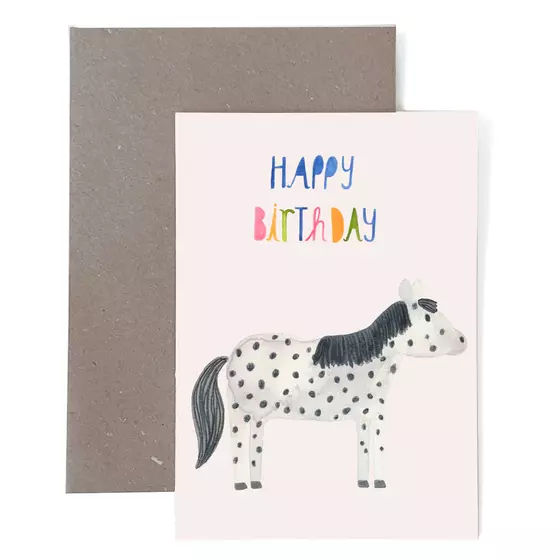 Frau Ottilie Klappkarte - Happy Birthday mit Pferd