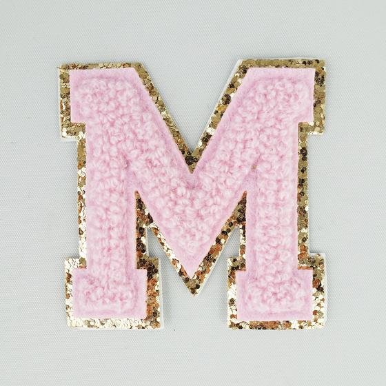 MIMI'S glow Glitzer Sticker Buchstabe M - rose gold - 5,8cm