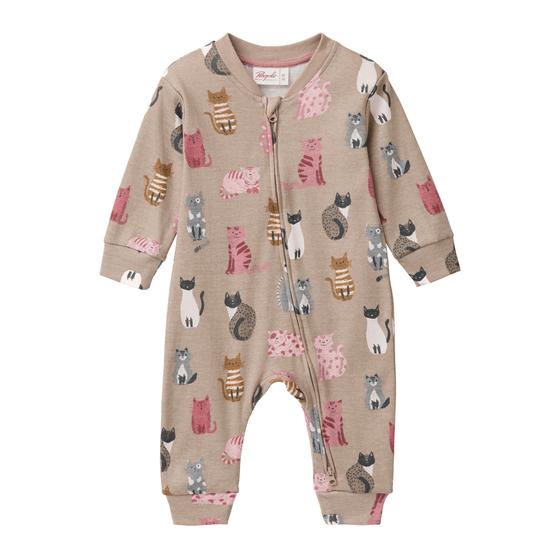 People wear Organic Langarm Overall Taupe Katzen