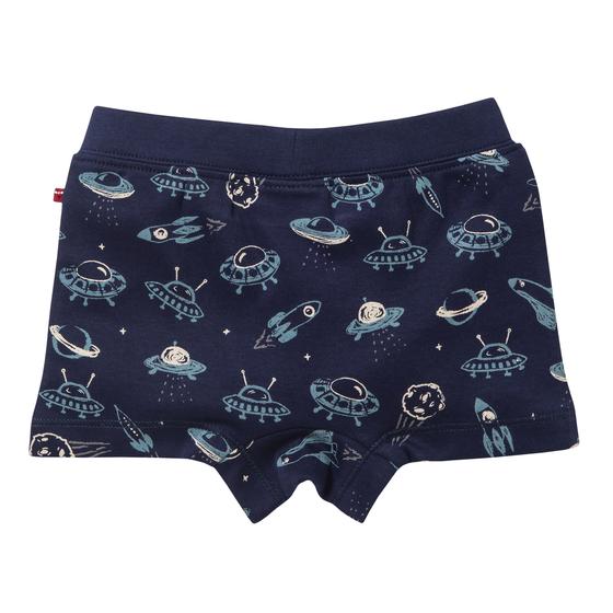 People wear Organic Boxershorts 2er Pack Weltall Nachtblau