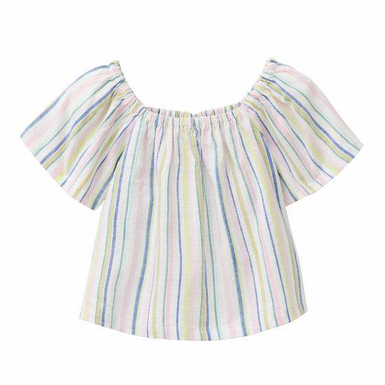 People wear Organic Bluse Kurzarm Bunt Gestreift