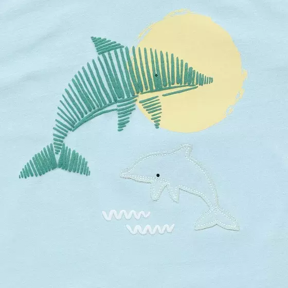 Sense Organics T-Shirt Anton Dolphin Light Blue