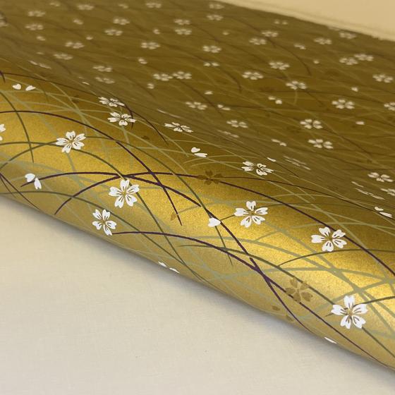 Chiyogami - Blüten, Gold