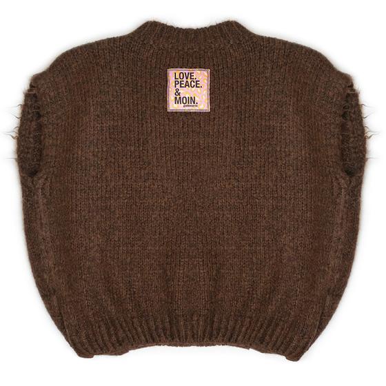 goldmarie Pullunder LOVE PEACE MOIN Leo Label - schoko braun