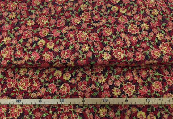 Robert Kaufman Jeweled Leaves Ranke rot