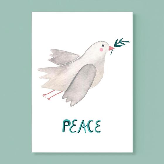 Frau Ottilie Postkarte - Taube "Peace"