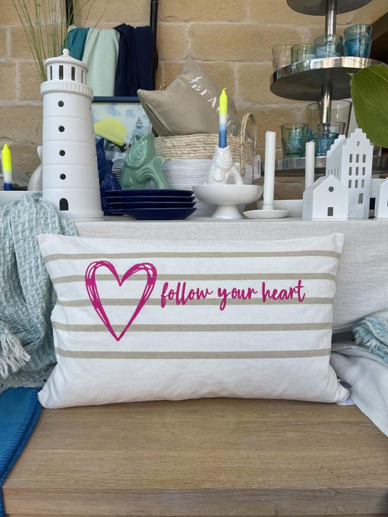 Pad Concept Nautic "follow your heart" Kissenhülle, Pink