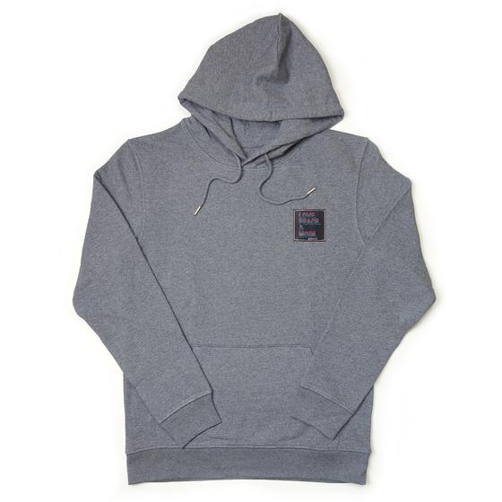 goldmarie LOVE PEACE MOIN Hoodie - Patches - graublau meliert - Unisex