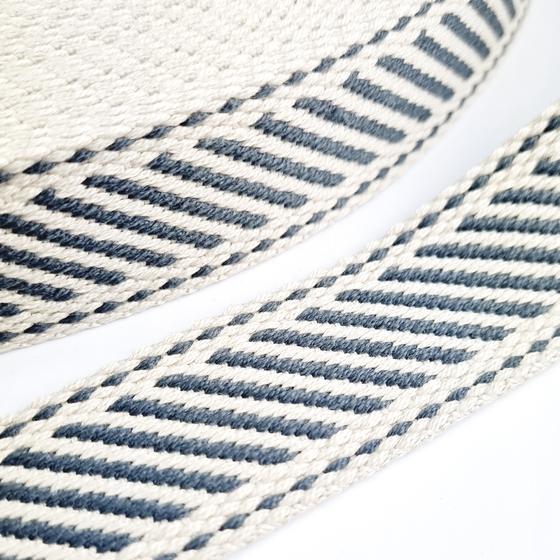 Gurtband Herringbone 32mm grau