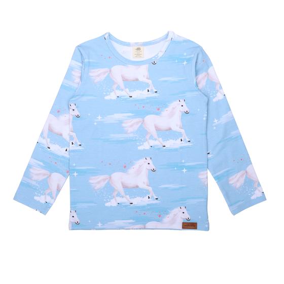 Langarmshirt "White Horses", Biobaumwolle, GOTS-zertifiziert