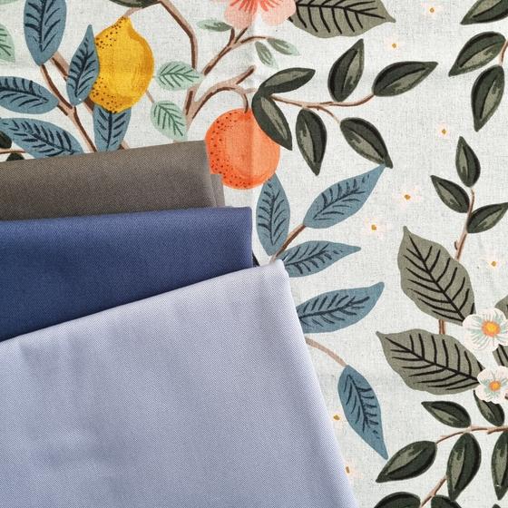 Cotton + Steel Canvas - Bramble -  Citrus Grove Mint Unbleached Canvas Fabric - Rifle Paper Co.