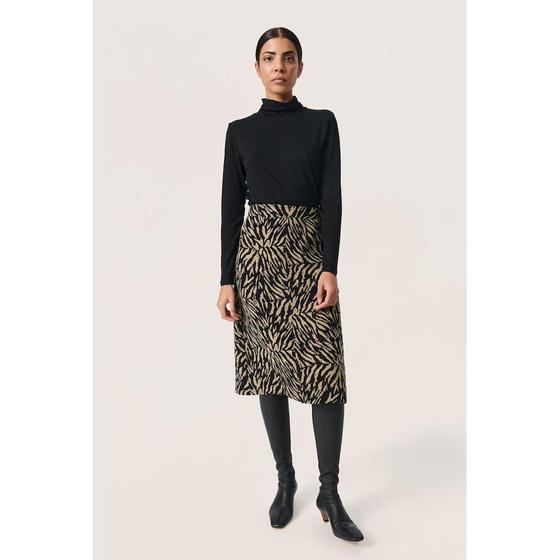 SOAKED IN LUXURY Jacquard Rock SLLYLIA 30407237 - Zebramuster - schwarz-sand