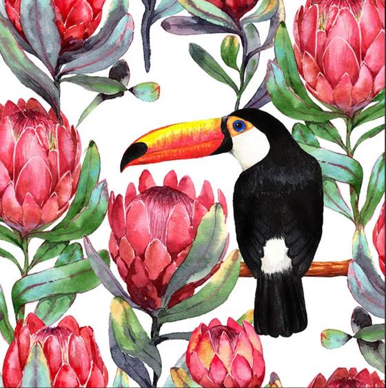Serviette | Papier-/ Cocktailserviette Tropical Toucan 