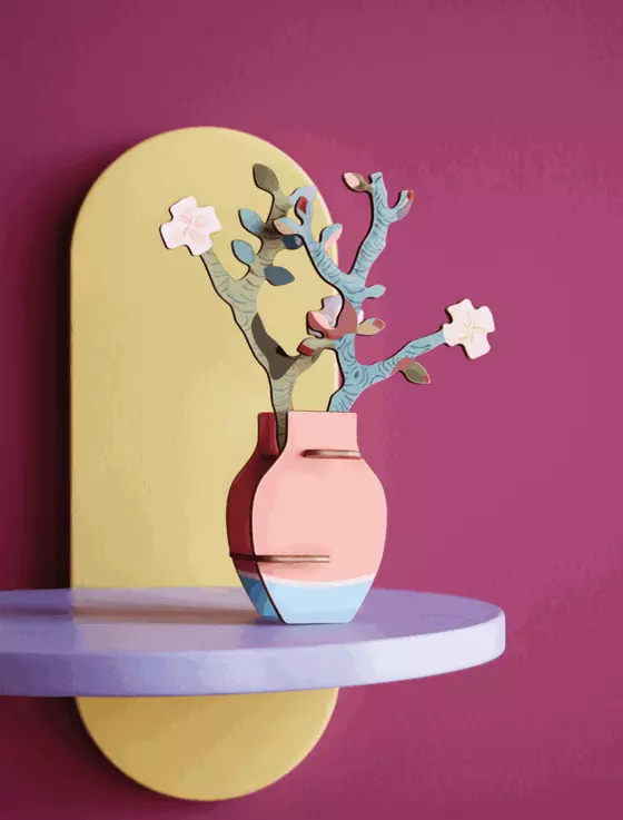 Studio Roof Pop Out Card Van Gogh Almond Blossom