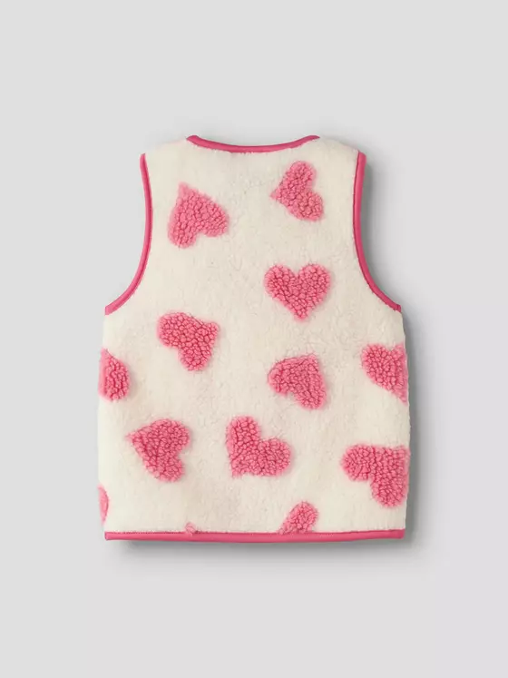 Name It Teddy Weste Heart Antique White