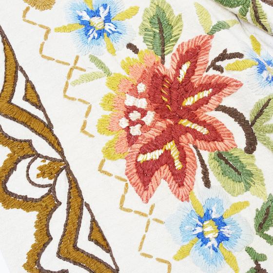 goldmarie Damast Hose NR 1 - Blumenmuster - hand bestickt - Vintage-Stoff Recycelt - ONE SIZE