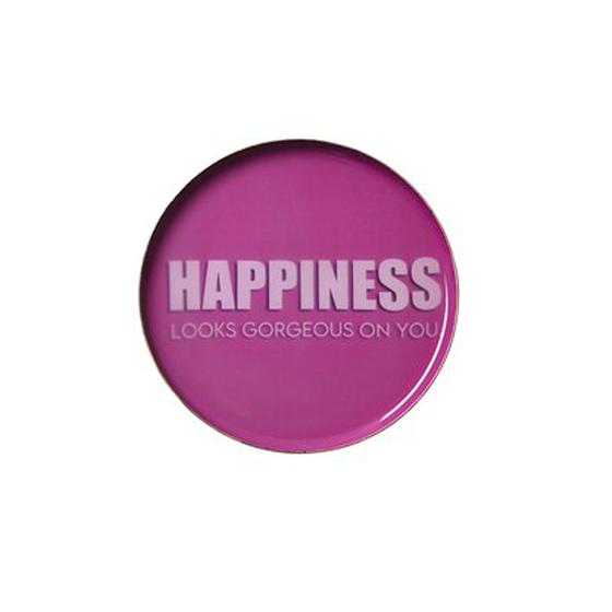 GIFTCOMPANY Deko Schale HAPPINESS Eisen - pink-rosa