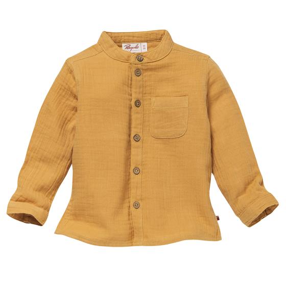 People wear Organic Musselin Hemd Honiggelb