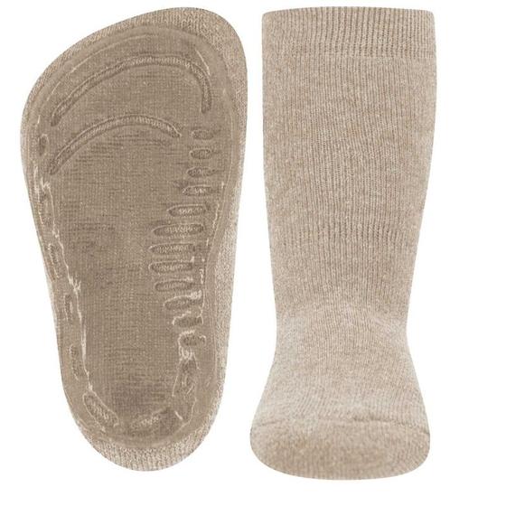 Ewers Stoppersocken SoftStep Uni Dunkel Beige Melange