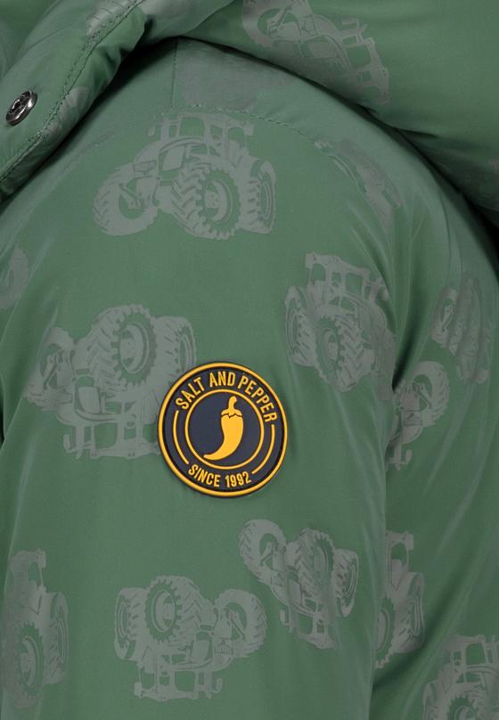 Reflektierende Winterjacke "Traktor", Fleecefutter, cypress