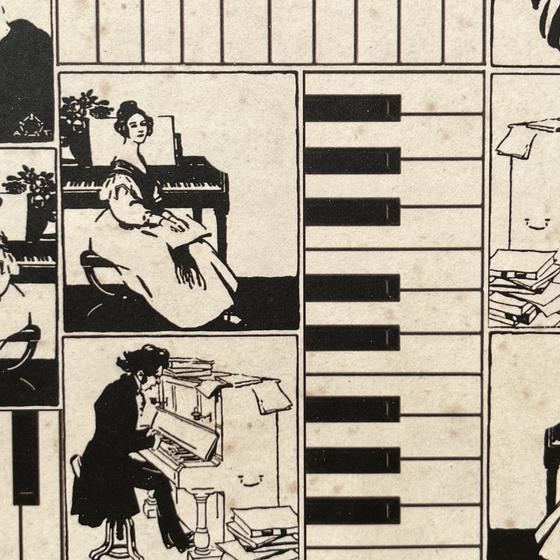 Italienisches Buntpapier - Klavier
