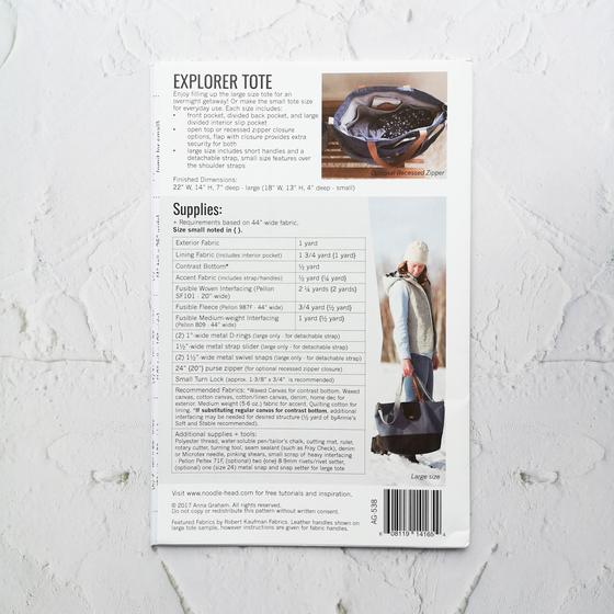 chnittmuster - Explorer Tote  - Noodlehead