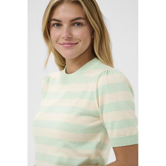 SAINT TROPEZ MilaSZ SS Striped Pullover 30513931 - beige-mint