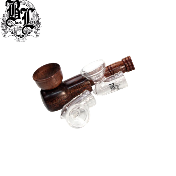 Holzpfeife, Black Leaf®, Zippsy Set, Glas