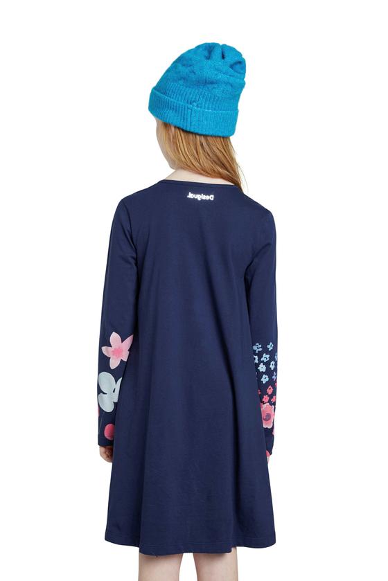 Kleid "Florecillas" in 3-D-Optik mit Pailletten und Tüllüberrock