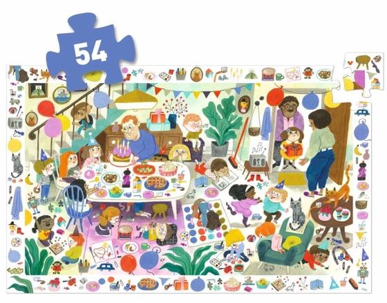 Djeco Wimmelpuzzle Geburtstag 50 Teile