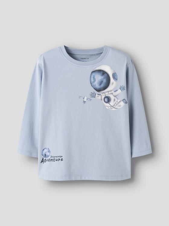 Name It Langarmshirt Interstellar Adventure Blue Fog