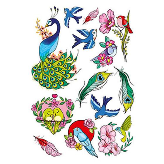 Avenue Mandarine Tattoo Abziehbilder - MANIA Pfau / Love Birds