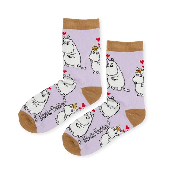 Nordic Buddies Socken MOOMIN Retro Mumin & Snorkfräulein Moomin35T - flieder-camel