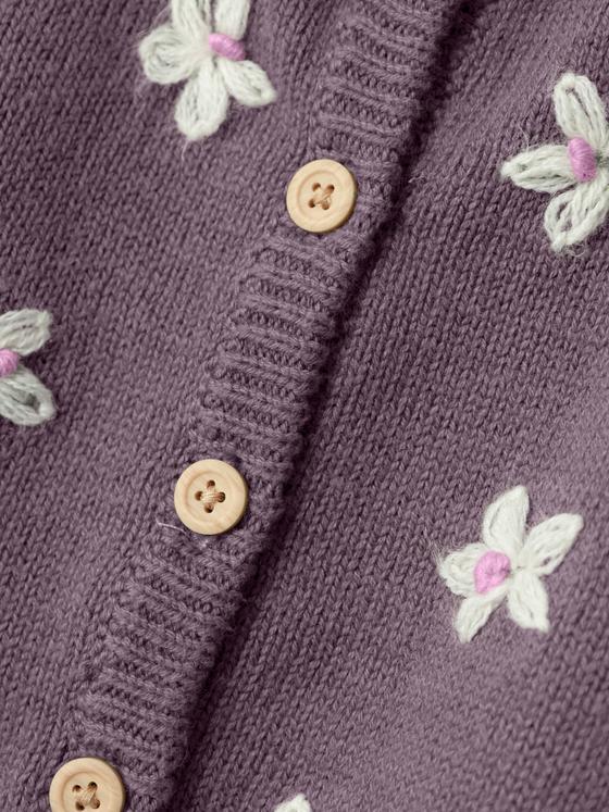 Name It Strickjacke Stickblumen Arctic Dusk