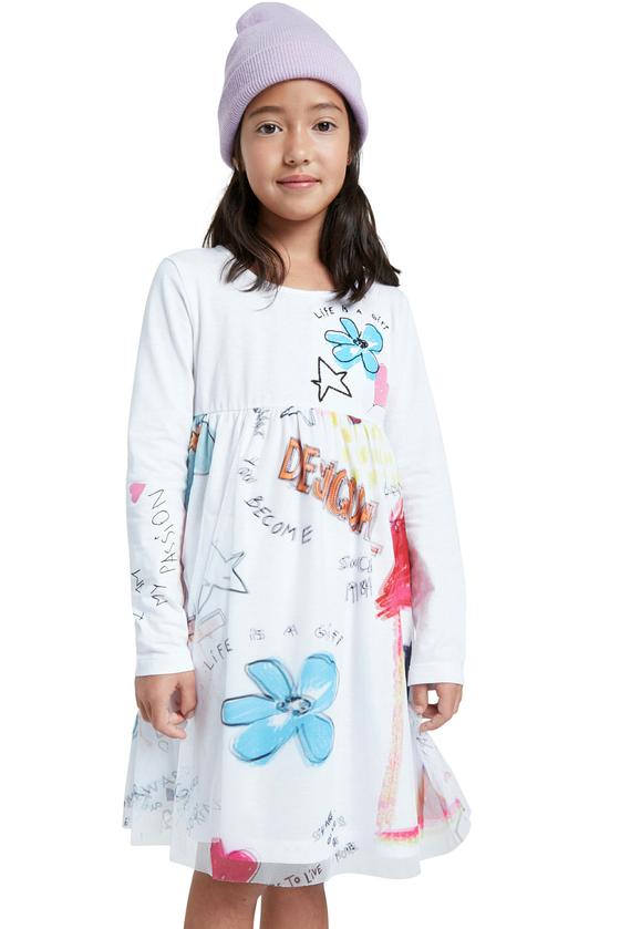 Kleid "Zamora" mit 3-D-Effekt, Stickerei und Perlen